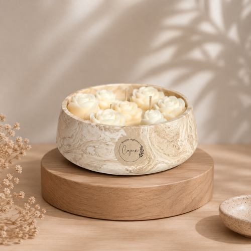 Bougie fleurie – fleur de coton — Cajun - bougies naturelles