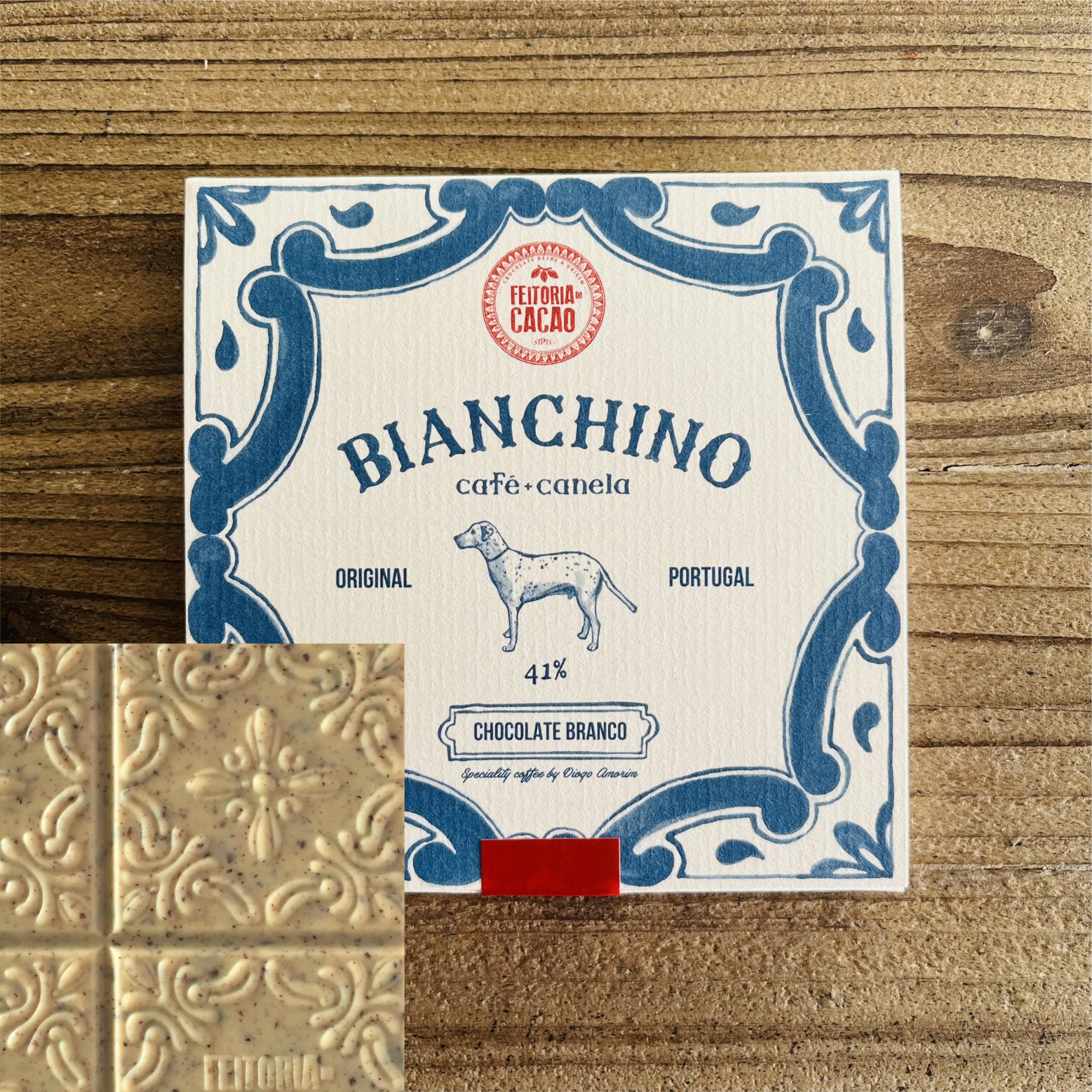 Chocolate Branco BIANCHINO 41% + Café & Canela — Feitoria do Cacao
