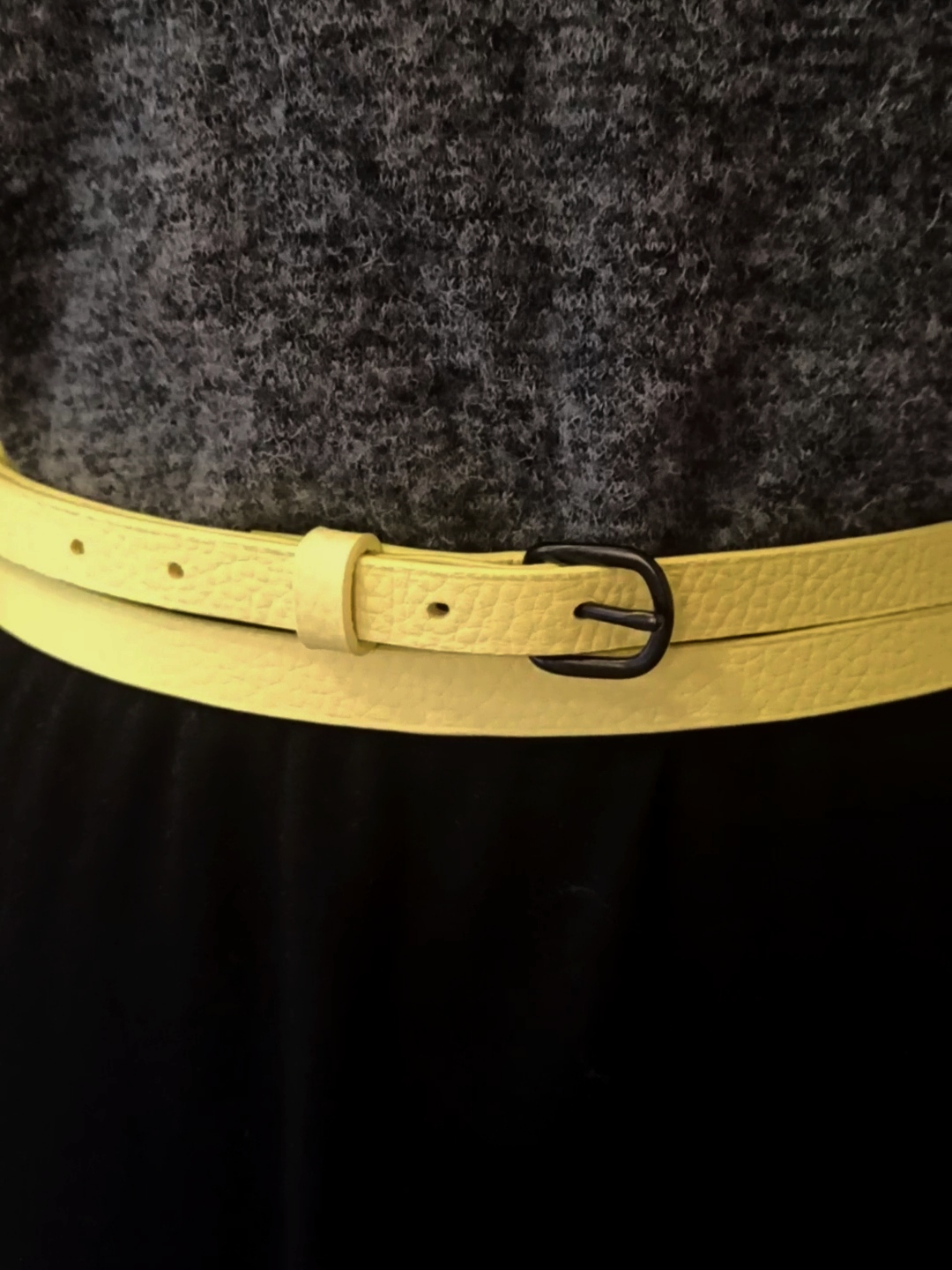Ceinture cuir double Citron — Atelier de Maroquinerie Flora Contigo