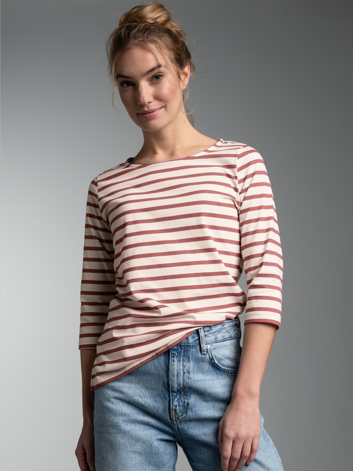Femme · 3/4 Arm T-Shirt mit Ringelmuster "Sail" — TRIGEMA