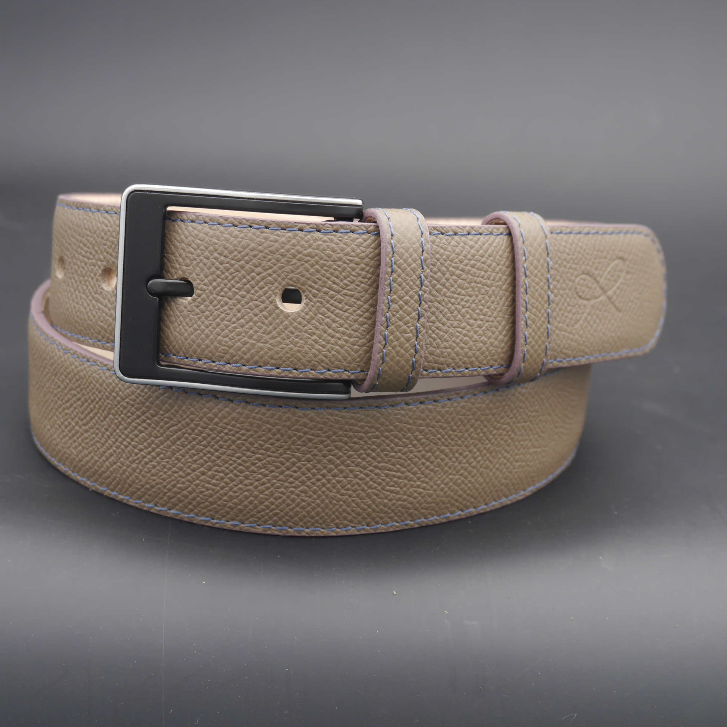 Ceinture cuir grainé largeur 3.5cm — sarl La RIVE