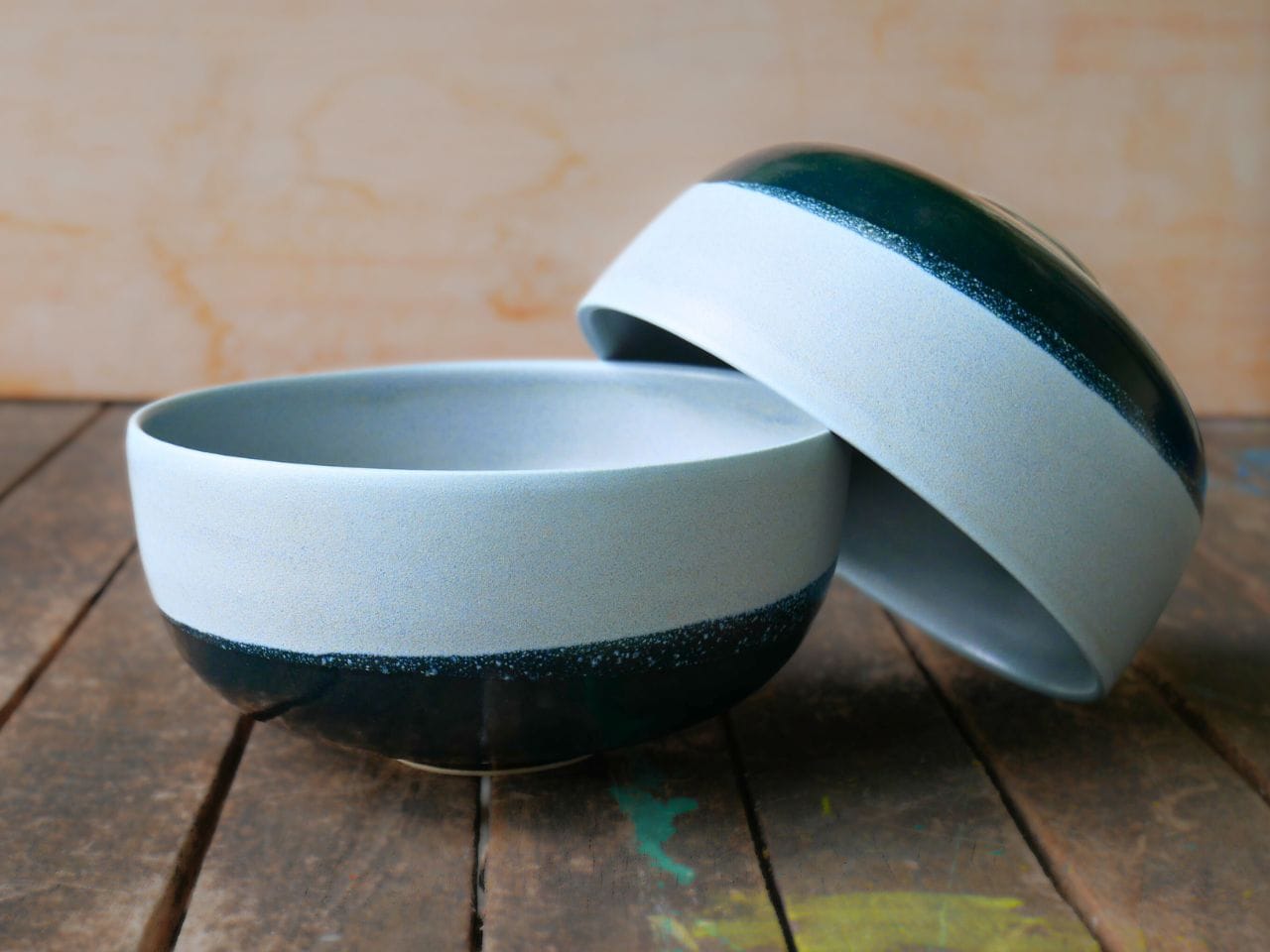 Duo de bols bleus | Grès — Maeve Dergham Ceramics