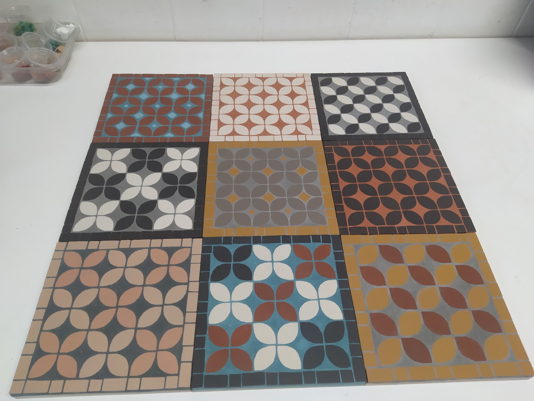 Centre de table mosaïque grès — Muséa mosaïque