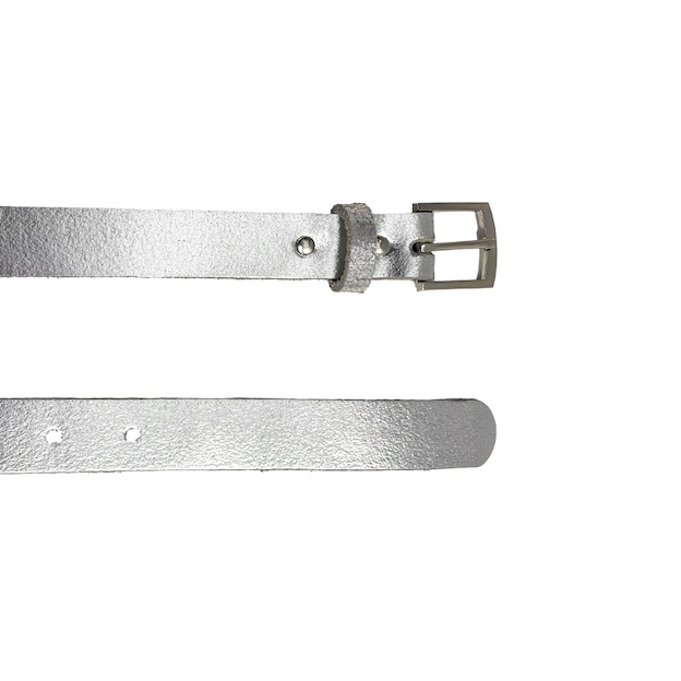 Ceinture fine – Argent — Pixie cuir