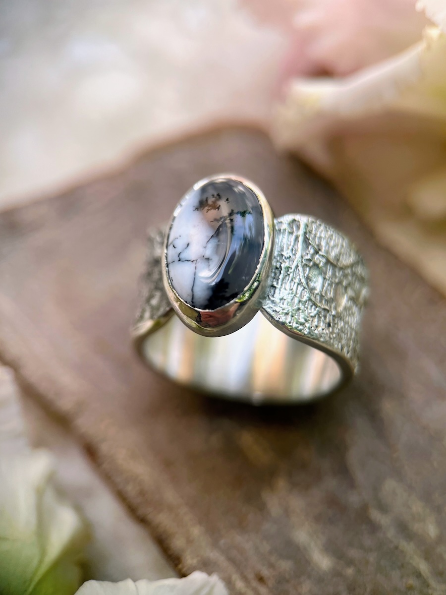 Bague Ancrage – Pièce unique en Argent massif recyclé et Agate — Siana Swieca Bijoux
